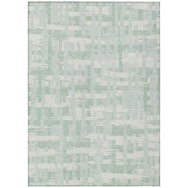 Chantille Machine Washable Indoor/Outdoor Abstract ACN1849 Mint 9 ft. x 12 ft. Accent Rug