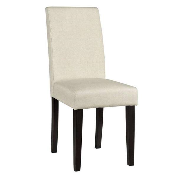 Home Decorators Collection Parsons Natural Herringbone Faux Linen Side Chair
