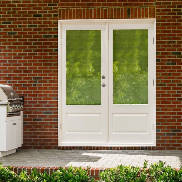 72 in. x 80 in. Fiberglass Smooth White Right-Hand Inswing Hinged 3/4 Lite Patio Door