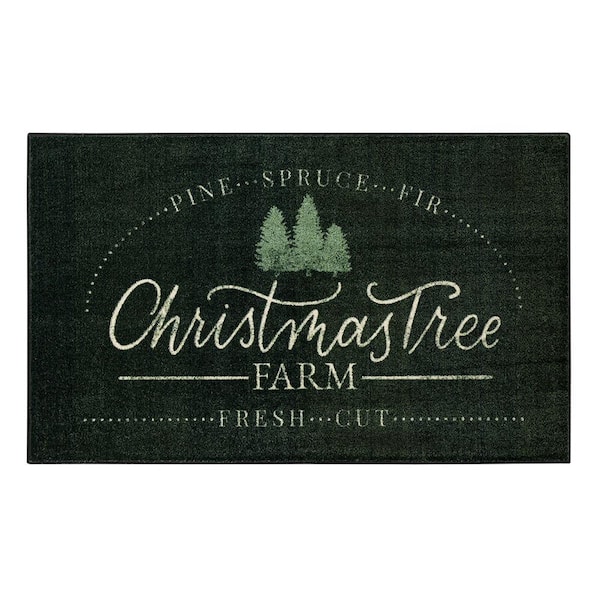 Mohawk Home Christmas Tree Farm Black 2 ft. 6 in. x 4 ft. 2 in. Machine Washable Area Rug