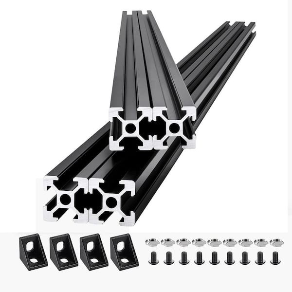 4 Pieces 47.2 in. T Slot 2020 Aluminum Extrusion Profile, European Standard Anodized Linear Rail, High-Strength Extruded