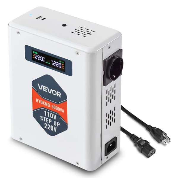 Step Up Voltage Converter, 3000VA, Heavy Duty Voltage Power Converter, 110V to 220V Power Transformer, with 2 EU Outlets