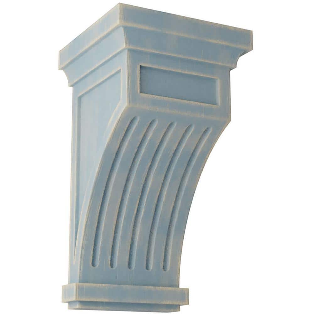 5-1/2 in. x 10 in. x 5-1/2 in. Driftwood Blue Fluted Wood Vintage Decor Corbel price history on PriceWatchPro