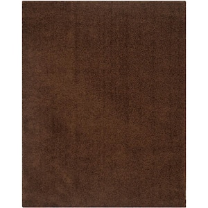 Athens Shag Brown 8 ft. x 10 ft. Solid Area Rug