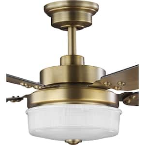 Tempt 52 in. Indoor Integrated LED Vintage Brass Transitional Ceiling Fan with Remote for Living Room and Bedroom