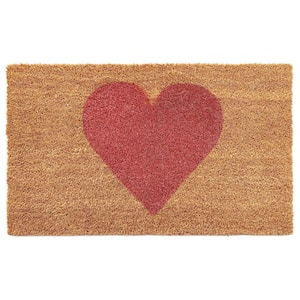 Pink Heart Doormat Multi-Colored 20 in. x 34 in. Indoor or Outdoor Doormat