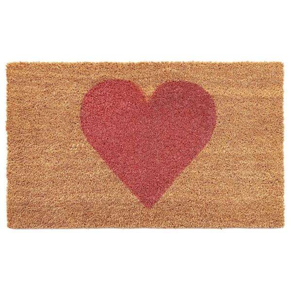Calloway Mills Pink Heart Doormat Multi-Colored 20 in. x 34 in. Indoor or Outdoor Doormat