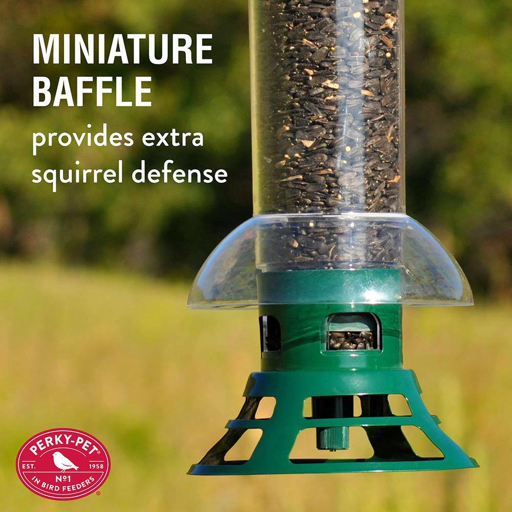 Green and Clear Squirrel Resistant Hanging Tube Bird Feeder