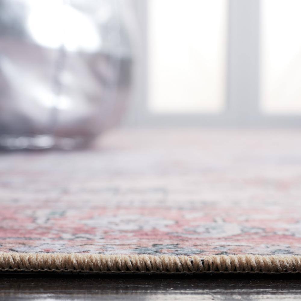 Tucson 6' Square Grey Blue and Rust Synthetic Area Rug