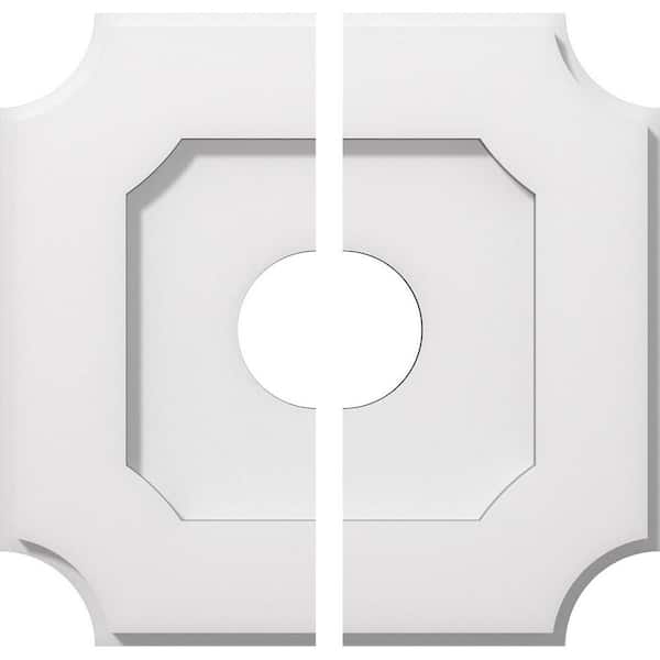Ekena Millwork 1 in. P X 7 in. C X 12 in. OD X 3 in. ID Locke Architectural Grade PVC Contemporary Ceiling Medallion, Two Piece
