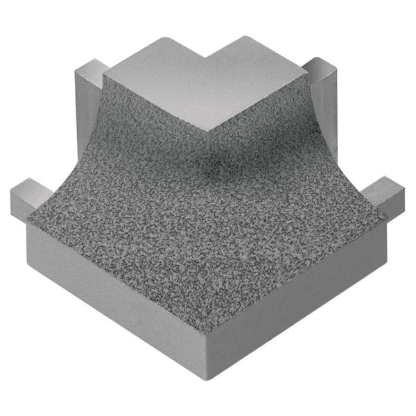Schluter Dilex-AHK Pewter Textured Color-Coated Aluminum 1/2 in. x 1 in. Metal 90 Degree Square Outside Corner