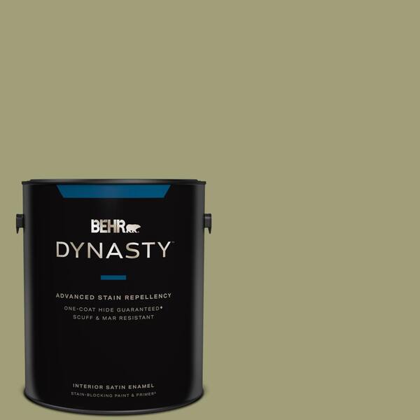 BEHR DYNASTY 1 gal. MQ657 Bermuda Grass OneCoat Hide Satin Enamel