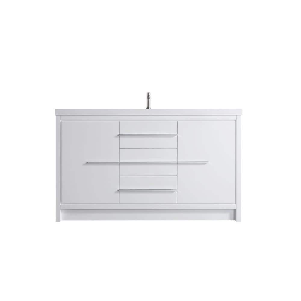 Hood-2S 60.00 in. W x 19.70 in. D x 35.00 in. H Freestanding Bath Vanity in