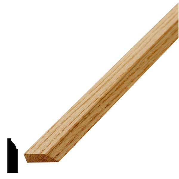 3/8 in. D x 1-1/4 in. W x 84 in. L Unfinished Red Oak Wood Stop Moulding Drip Cap Moulding