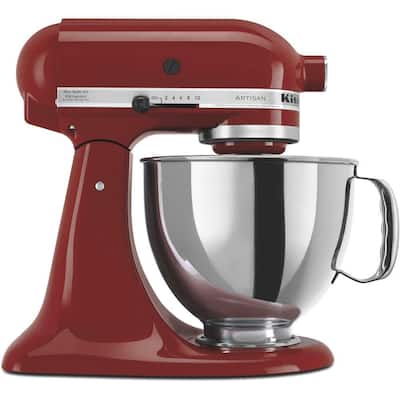 Artisan 5 Qt. 10-Speed Cinnamon Gloss Stand Mixer with Flat Beater, 6-Wire Whip and Dough Hook Attachments