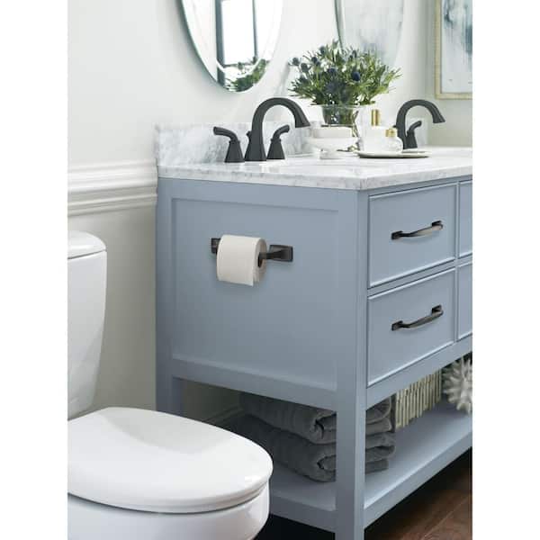 Highland Ridge 10-5/8 in. (270 mm) L Pivoting Double Post Toilet Paper Holder in Matte Black