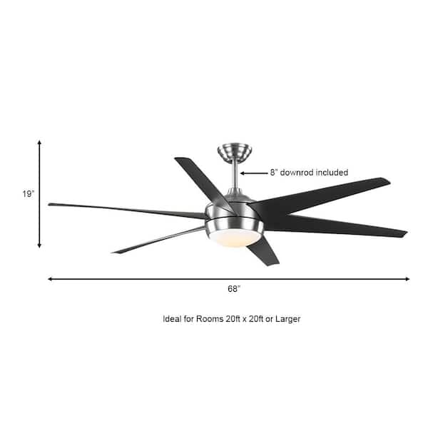 Home Decorators Collection Windward 68 In White Color Changing Integrated Led Brushed Nickel Ceiling Fan With Light Kit Dc Motor And Remote 68000 - Home Decorators Collection Ceiling Fan Installation Instructions