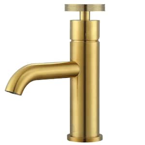 Nova Single Hole 1-Handle Bathroom Faucet in Brushed Titanium Gold finish