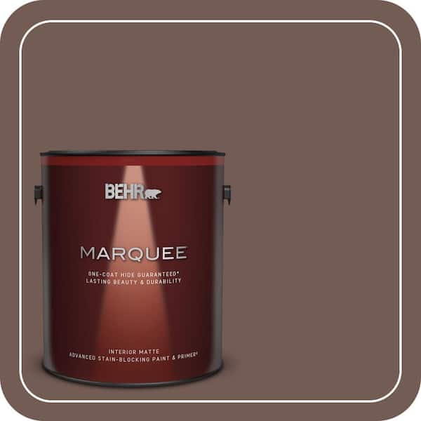 BEHR MARQUEE 1 gal. #220F-7 Yorkshire Brown Matte Interior Paint & Primer