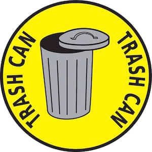 24 in. Yellow Trash Can Floor Sign