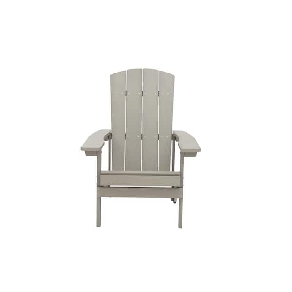 Wildaven Outdoor HIPS Plastic Adirondack Chair, Lounge Patio Chair,Cozy Chiar for Garden,Lawn,Backyard,Deck,Pool Side-Light Gray