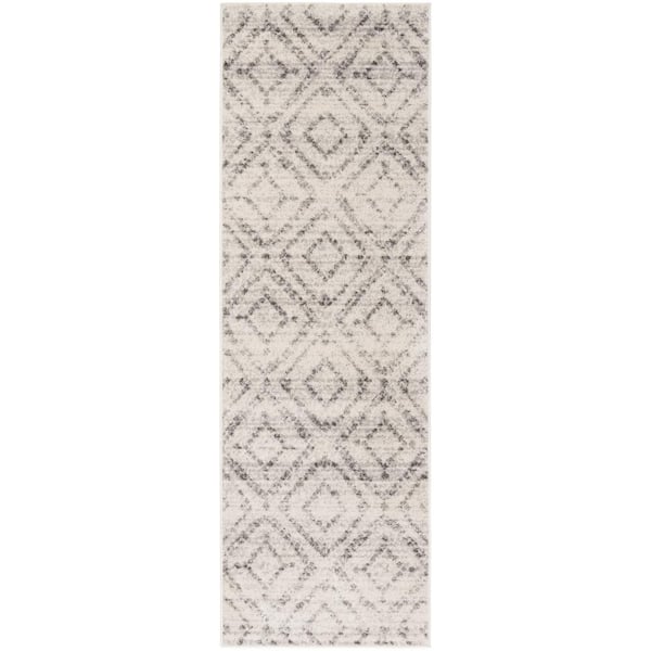 SAFAVIEH Adirondack Light Gray/Gray 3 ft. x 6 ft. Geometric Runner Rug