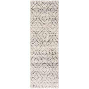 Adirondack Light Gray/Gray 3 ft. x 8 ft. Geometric Runner Rug