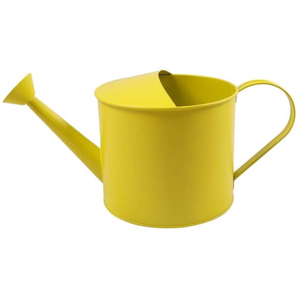 Yellow 15 in. x 7 in. Metal Watering Can with Long Spout and Handle