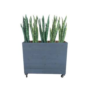 44 in. x 12 in. x 36 in. Black Solid Wood Mobile Planter Barrier (Set of 3-Pack)