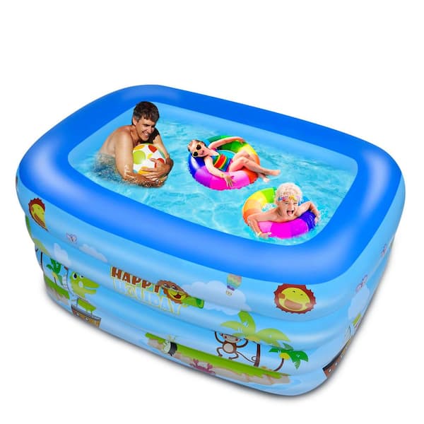 71 in. W x 55 in. D x 23.6 in. H Inflatable Swimming Pool for Kids