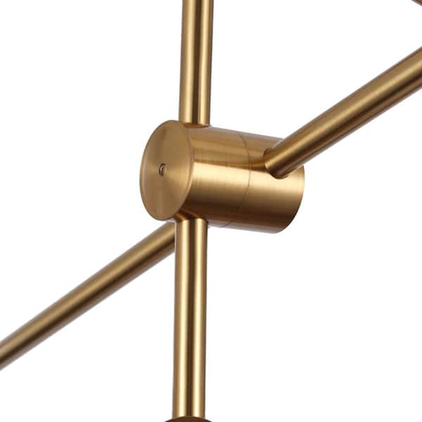 YANSUN 6-Light Gold Modern Sputnik Chandelier Pendant YANSUN 6-Light Gold Modern Sputnik Chandelier Pendant