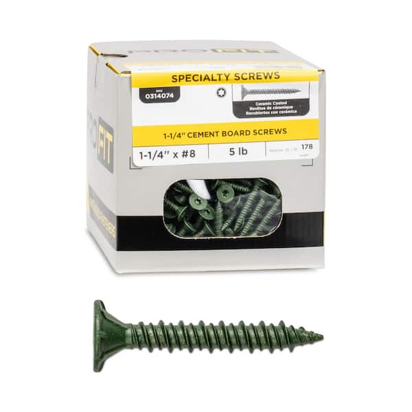 #8 x 1-1/4 in. Star Drive Flat Head Cement Board Screws (890-Pack)