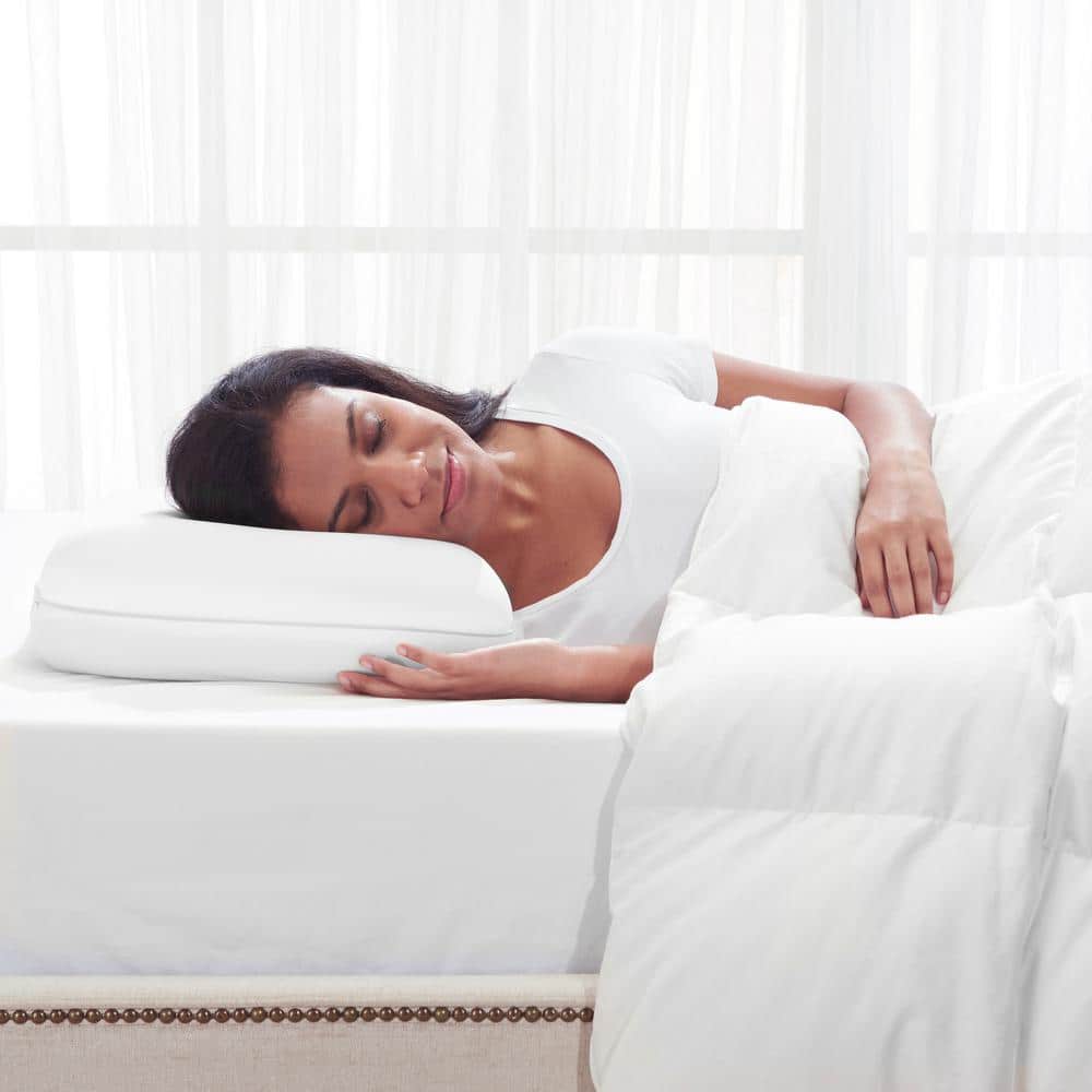 Standard White Memory Foam Cooling Side Sleeper Pillow