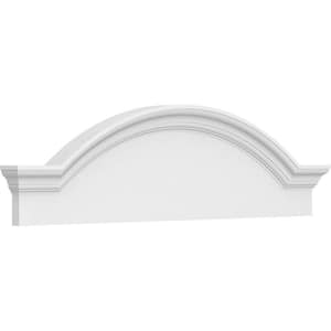 44 in. W x 12 in. H x 2-1/2 in. P Segment Arch W/Flankers Smooth Signature Urethane Pediment, Primed Tan