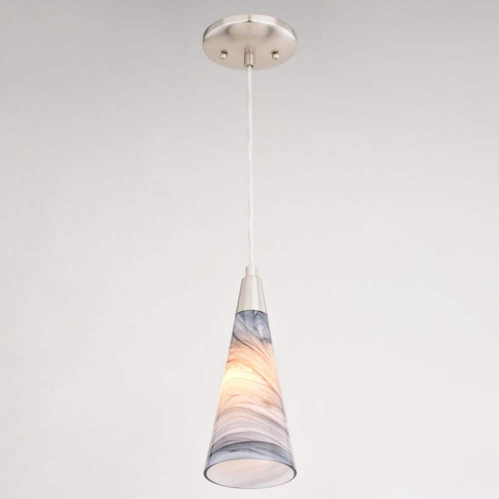 Milano Satin Nickel Mini Cone Pendant Light