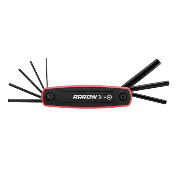 Arrow Folding Hex Key Set with SAE Measurements-(8-Pieces)