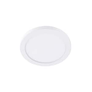 9 in. White Flush Mount with Plastic Shade, 5CCT and Integrated LED Light