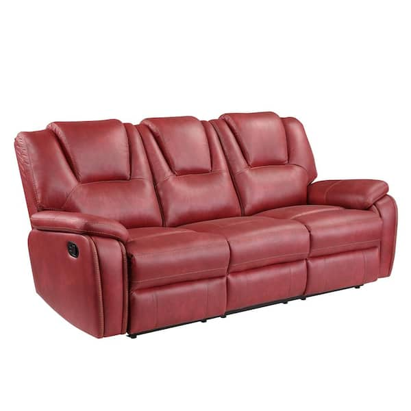 red faux leather sofa bed