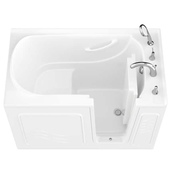 Universal Tubs HD Series 53 in L x 30 in W Right Drain Quick Fill Walk-in Soaking Bathtub in White