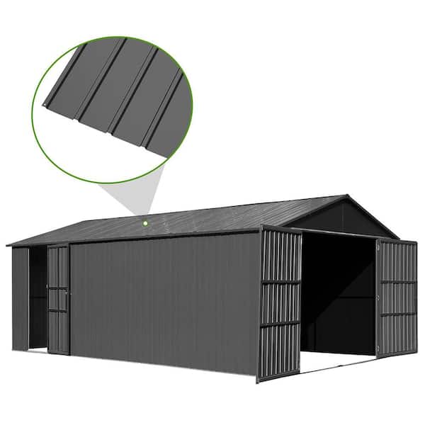 3.54 ft x 1.64 ft Corrugated Roof Panel 24-Gauge Steel Roof Panel in Gray (20-Pack)
