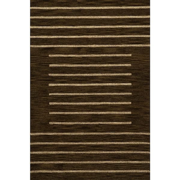 Carmeon Hamilton x Rugs Solena Bohemian Geometric Wool Brown 5 ft. x 8 ft. Indoor Area Rug