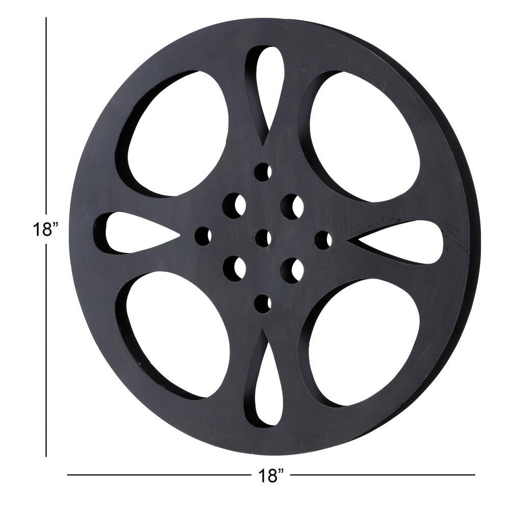 Black and Gray Metal Movie Reel Wall Decor