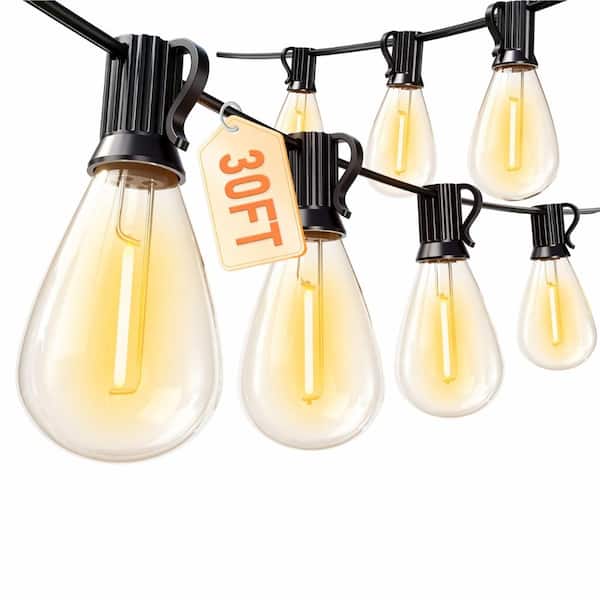 200 Ft LED Outdoor Patio String Lights with Remote 74 Shatterproof S11 Bulbs Dimmable 24V 2700K Warm