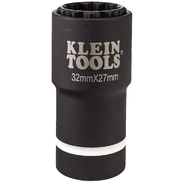 Klein Tools 2-in-1 Metric Impact Socket, 12-Point, 32 x 27 mm