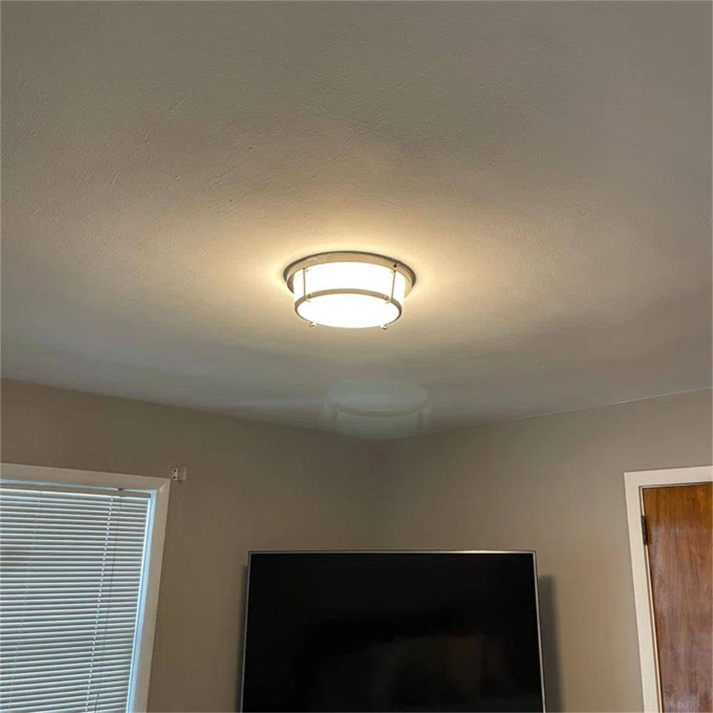 13-inch Brushed Nickel LED Flush Mount with Acrylic Shade