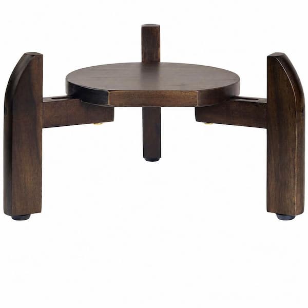 Beverage Serveware Walnut Brown Wood Drink Dispenser Stand Adjustable Width for Beverage Jar or Water Jug Holder Plant