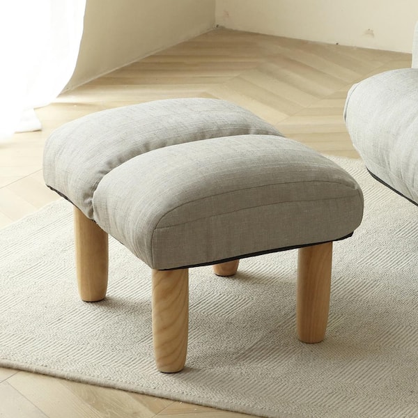 YOFE Gray Upholstered Ottoman Can Match with Sofa or Accent Chair