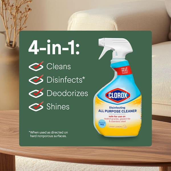 32 oz. Crisp Lemon Scent Bleach Free Disinfecting All-Purpose Cleaner Spray (4-Pack)