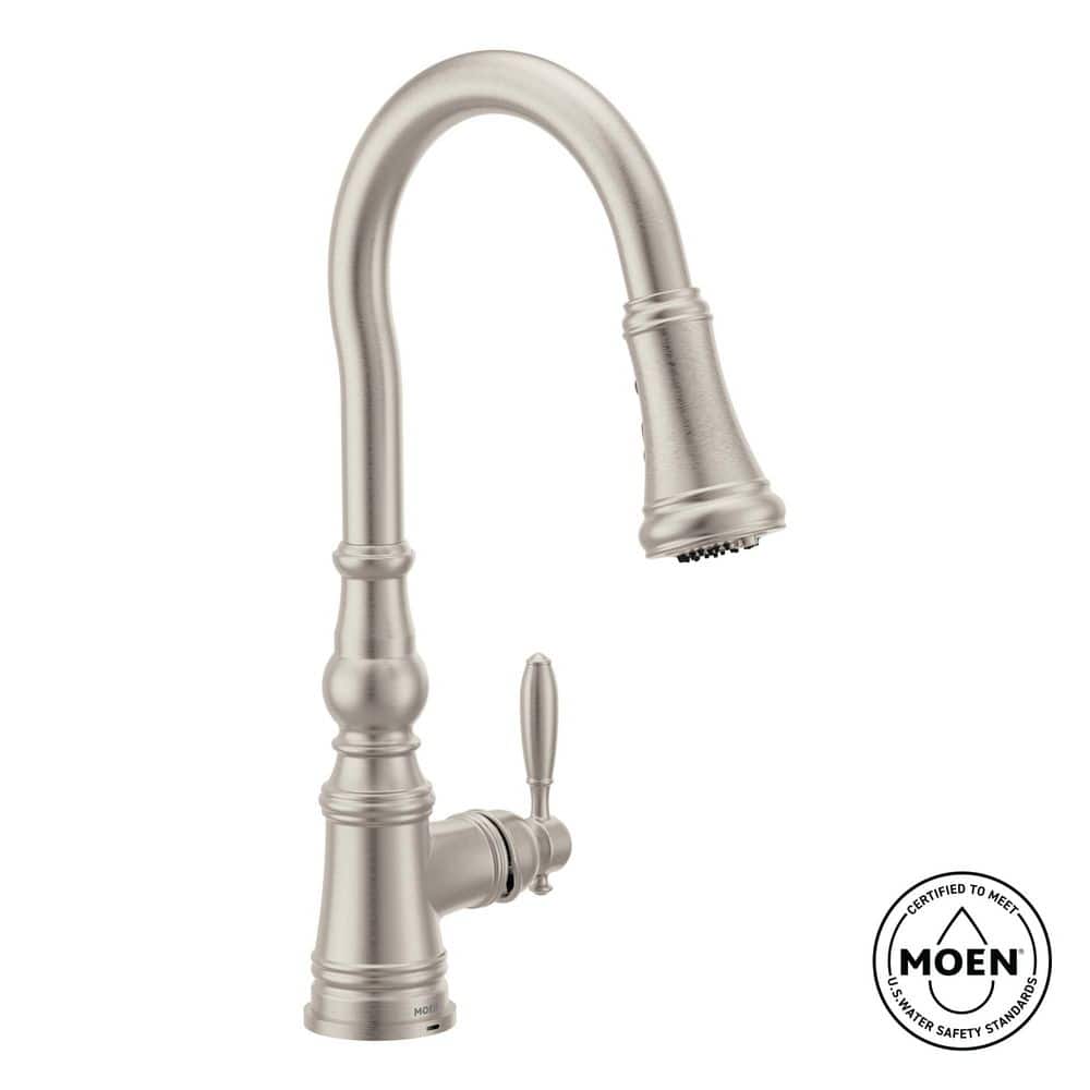 Weymouth Single Handle Pull-Down Sprayer Kitchen Faucet with Optional 3- in -1 Water Filtration in Spot Resist Stainless price history on PriceWatchPro