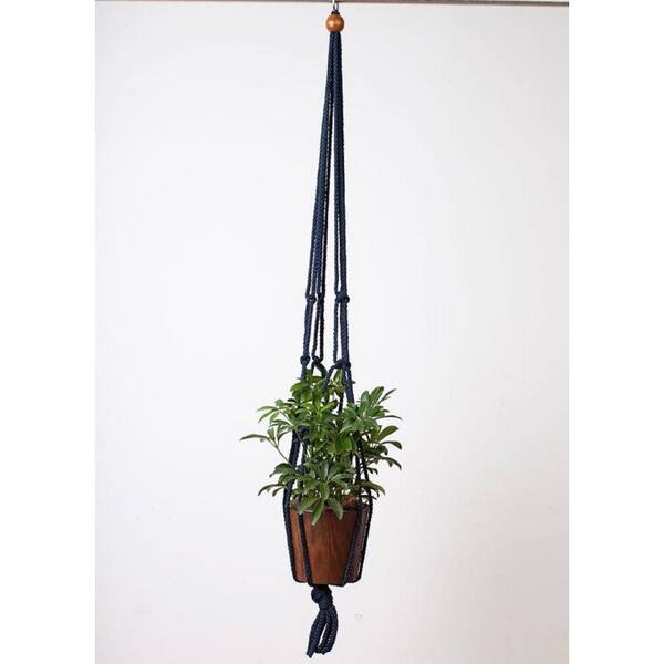 XL Denim Embellished Plant offers Hanger with Charms - Modern - Upcycled - Indoor - Macrame - Hanging Plant - Decor-Design -Homegoods -